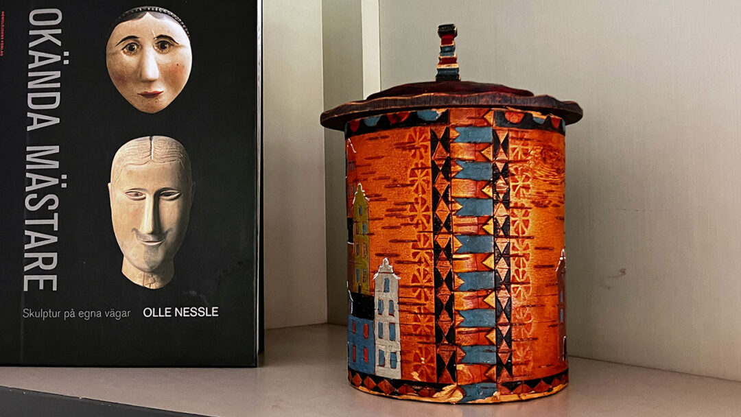 Bemalet näverkrukke - Säterglantan